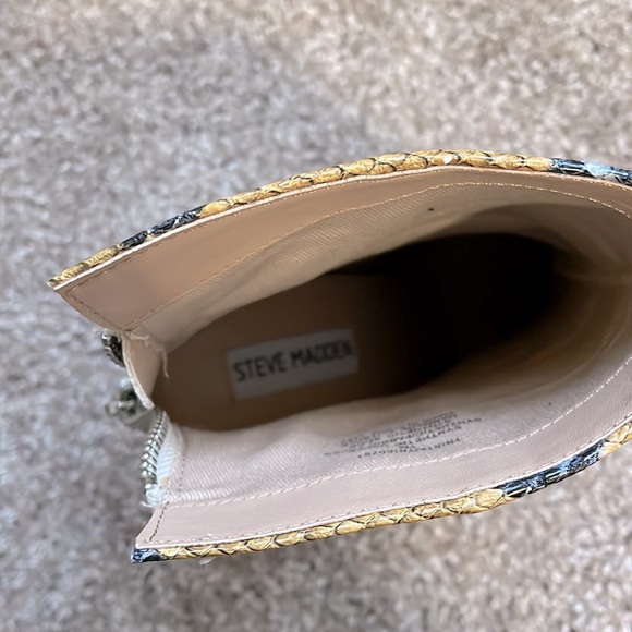 Steve Madden Trista Multicolor Snakeskin Heeled Boots - Picture 4 of 5